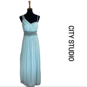 City Studio Baby Blue Long Dress
